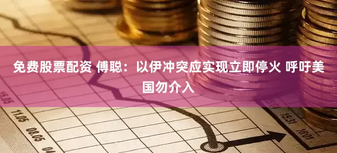 免费股票配资 傅聪：以伊冲突应实现立即停火 呼吁美国勿介入