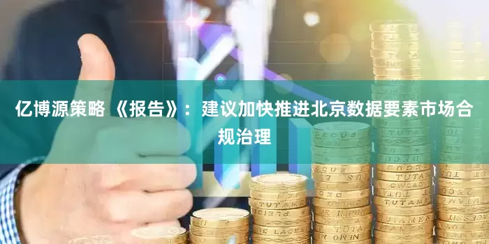 亿博源策略 《报告》：建议加快推进北京数据要素市场合规治理